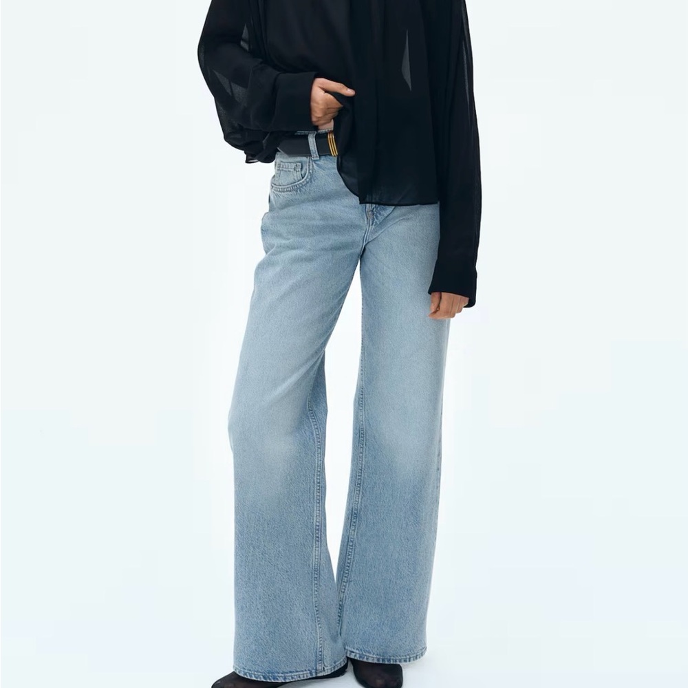 High rise wide leg jeans